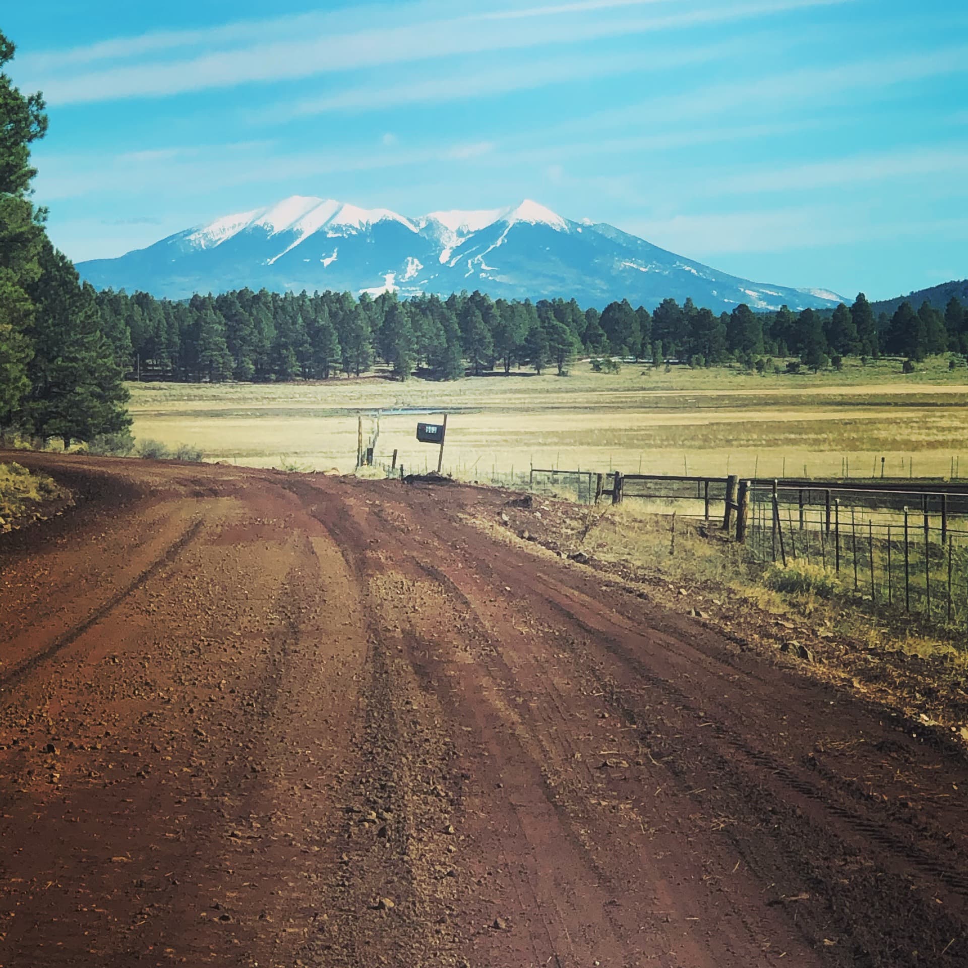 Red dirt road to San Francisco Peaks