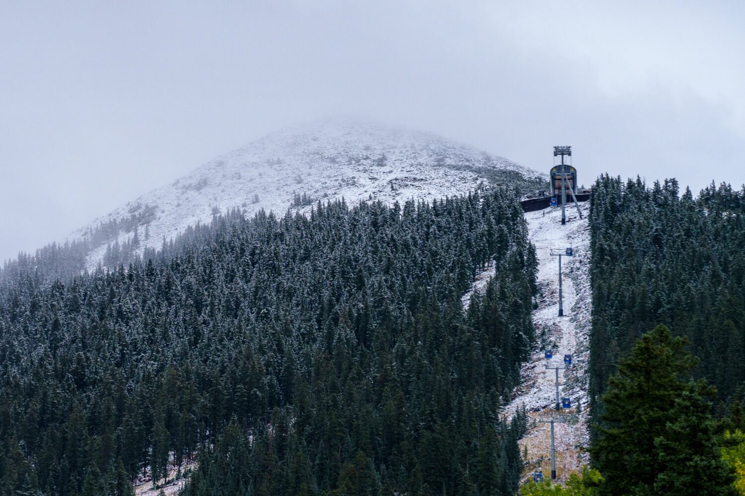 First snow of the 2026 season on the slopes at Arizona Snowbowl